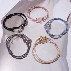 예쁜 크리스탈 5개1세트 머리고무줄 머리방울 머리끈