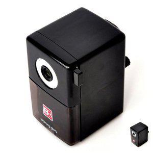 자동연필깎이 전동 수동 회전 듀얼 칼날 휴대용 색 두꺼운 미니 연필깎이 마이비 블랙