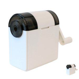 자동연필깎이 전동 수동 회전 듀얼 휴대용 색 두꺼운 미니 연필깎이 비움 이지클린 화이트