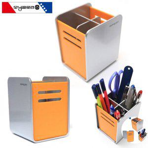 데스크연필꽂이 펜접시 수제 펜거치대 자석펜꽂이 사무용 학생용오피스 펜꽂이 오렌지