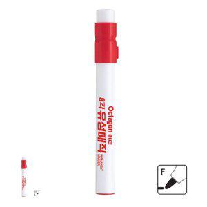 네임펜 사각 다용도 꾸미기 사이펜 두꺼운 옥타곤 8각 유성매직 가는둥근닙 12개입 빨강색