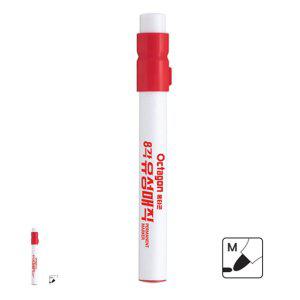 네임펜 사각 다용도 꾸미기 사이펜 두꺼운 옥타곤 8각 유성매직 굵은둥근닙 12개입 빨강색