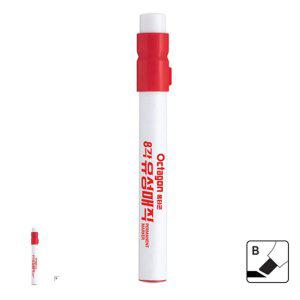 네임펜 사각 유용한마카 다용도 꾸미기 사이펜 옥타곤 8각 유성매직 사각닙 12개입 빨강색