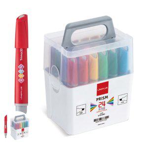 네임펜 사각 유용한마카 다용도 꾸미기 사이펜 두꺼운 프리즘 유성매직 24색 세트 사각닙