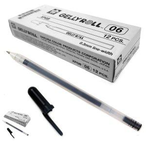 각인 고급볼펜 선물 필기구 판촉물 젤리롤펜 겔리롤펜 파인 0.6mm 블랙 12개입