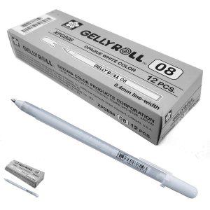 각인 고급볼펜 선물 필기구 판촉물 젤리롤펜 겔리롤펜 파인 0.8mm 화이트 12개입