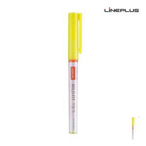 노랑형광펜 수업 공부용 필기용 암기펜 노크식 파스텔 마일드핏 리퀴드 형광펜 12개입 옐로우