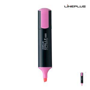 노랑형광펜 수업용 공부용 필기용 암기펜 노크식 파스텔 에밀 타원 형광펜 12개입 분홍색