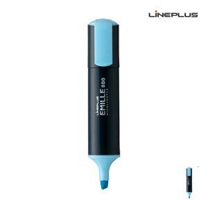 노랑형광펜 수업용 공부용 필기용 암기펜 노크식 파스텔 에밀 타원 형광펜 12개입 파랑색