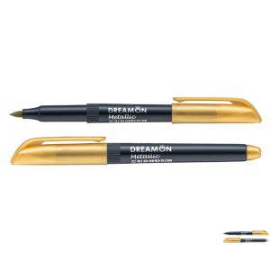 사무용필기구 학습용 휴대용 캘리그라피 드림온 메탈릭 브러쉬 골드 12개입 1박스 붓펜