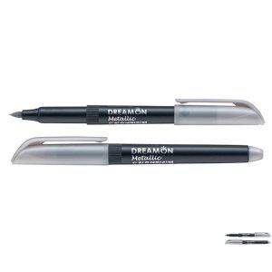 사무용필기구 학습용 휴대용 캘리그라피 드림온 메탈릭 브러쉬 실버 12개입 1박스 붓펜