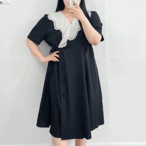 데일리룩 티셔츠 카라원피스 빅사이즈 루즈핏원피