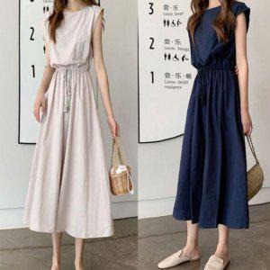 까이유 여름원피스 여자치마 빅사이즈 민소매 롱