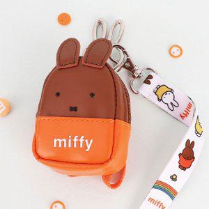 미피 이어폰 목걸이 파우치-브라운