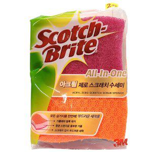 스크래치 흠집 걱정 없이 깨끗한 설거지 수세미 2입
