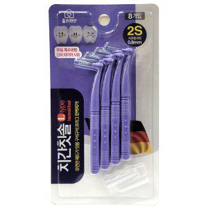 넓은 치간 부드럽고 시원 치간칫솔 L타입 2S 0.8mm 8P