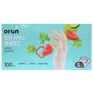 요리 반찬 조리 청소 포장 작업 라텍스 장갑 100입 S