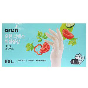 요리 반찬 조리 청소 포장 작업 라텍스 장갑 100입 L