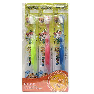 아이 잇몸은 다르니까 더 부드럽게 4세이상 칫솔 3P
