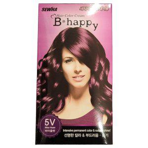 새치커버용 간편한 셀프 크림 헤어염색약 5V 바이올렛