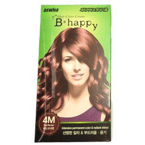 새치커버 멋내기용 간편한 셀프 염색약 4M 레드브라운