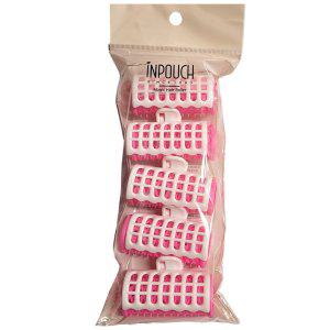 머리카락 흘러내림없이 고정 집게 헤어롤 5P 대 핑크