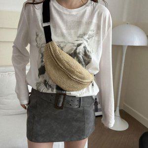 라탄힙색 여행용 라탄 여성힙색 미니크로스백 2