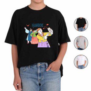 반팔티셔츠 한복과 어울리는 사람들 그림 다양한색상 전사이즈