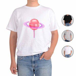 반팔티셔츠 토성을 닮은 우주사탕 그림 다양한색상 전사이즈