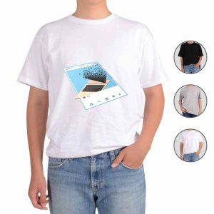 반팔티셔츠 노트북을 가지고 노는 스마트폰 그림 다양한색상 전사이즈