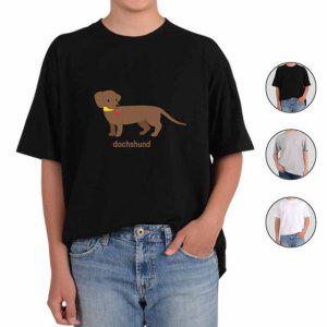 반팔티셔츠 아기강아지 닥스훈트 그림 다양한색상 전사이즈