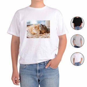 반팔티셔츠 반려동물 고양이 실물사진 실사 A3번 그림 다양한색상 전사이즈