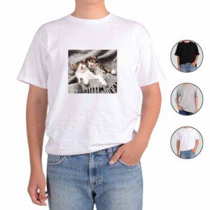 반팔티셔츠 반려동물 고양이 실물사진 실사 A7번 그림 다양한색상 전사이즈