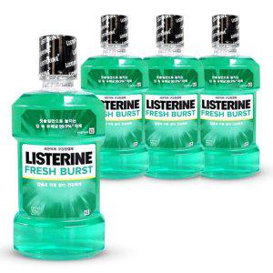리스테린 후레쉬버스트 스피어 민트향 입냄새제거 구강청결제 가글 250ml 4개