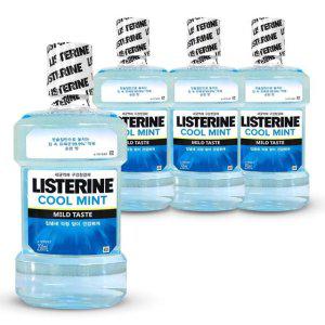리스테린 쿨민트 마일드 순한 입냄새제거 구강청결제 가글 250ml 4개