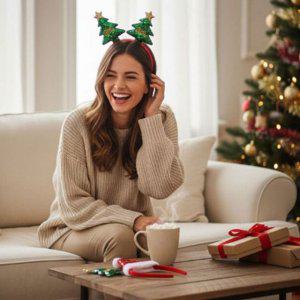 크리스마스 헤어밴드 머리띠 글리터 장식용 특별