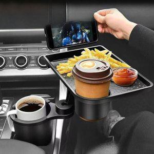 LW 차량용 컵홀더 테이블 조수석 식탁 식판 트레이 수납 선반 홀더 받침대