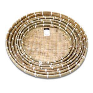 대나무 채반 명절 7p 전 튀김 식품건조 원형 바구니 대나무채반