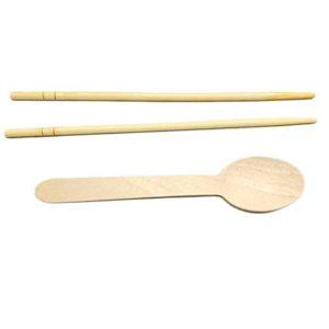 일회용 나무 숟가락 50개입 50개 대나무 젓가락 수저 세트 일회용수저