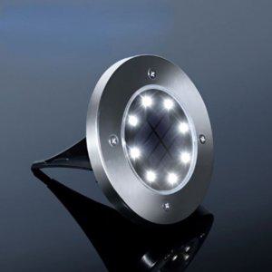 공원 별장 야외설치 태양광충전 8LED 바닥등 스텐실버