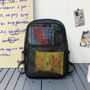 블랙 배낭여행 백팩 메쉬 망사가방 가벼운책가방