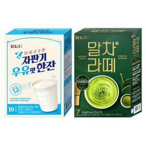 (원플러스원) 담터 말차라떼 7스틱 자판기 우유맛 한잔 10스틱