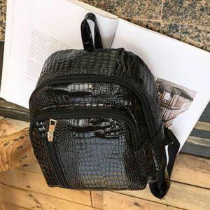 악어가죽패턴 가방선물 백팩-골드 가죽백팩 여성