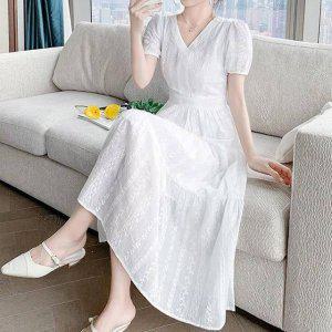 펀칭원피스 여성의류 롱원피스 2558 화이트원