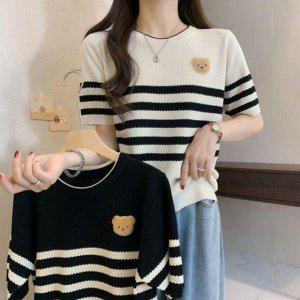 면티 크롭티 곰돌이 흰티 여성 빅사이즈 여자