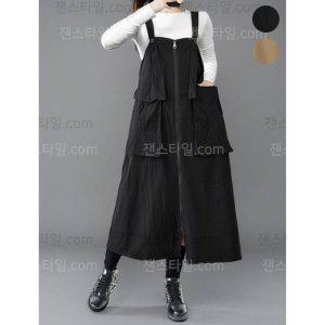 포켓 점프수트 롱 잰스타일 하객룩 빅사이즈 린