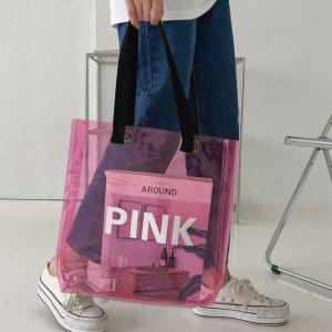 핑크 여름가방 비치가방 여름백 여름 백 투명비