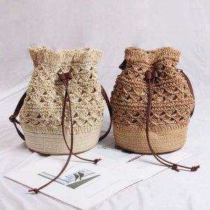밀짚 가방 복조리백 숄더백 여자크로스백 에코백