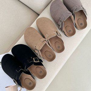 남녀공용 버클 스웨이드 블로퍼 슈즈