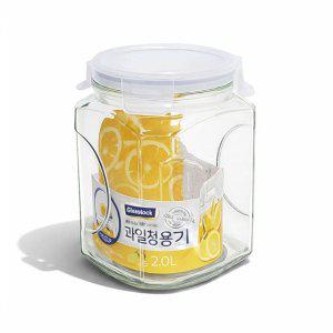 글라스락 사각 캐니스터 2.0L 과일청 용기
